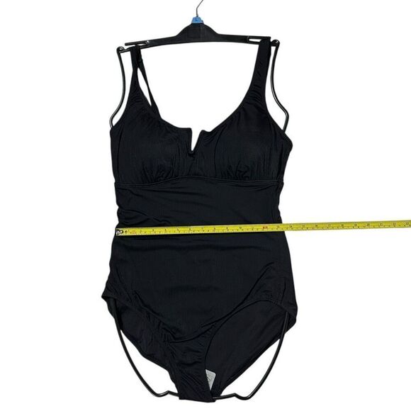 Anne Cole Women’s  Square Neck One Piece Swimsuit Large Color Black - Picture 9 of 10